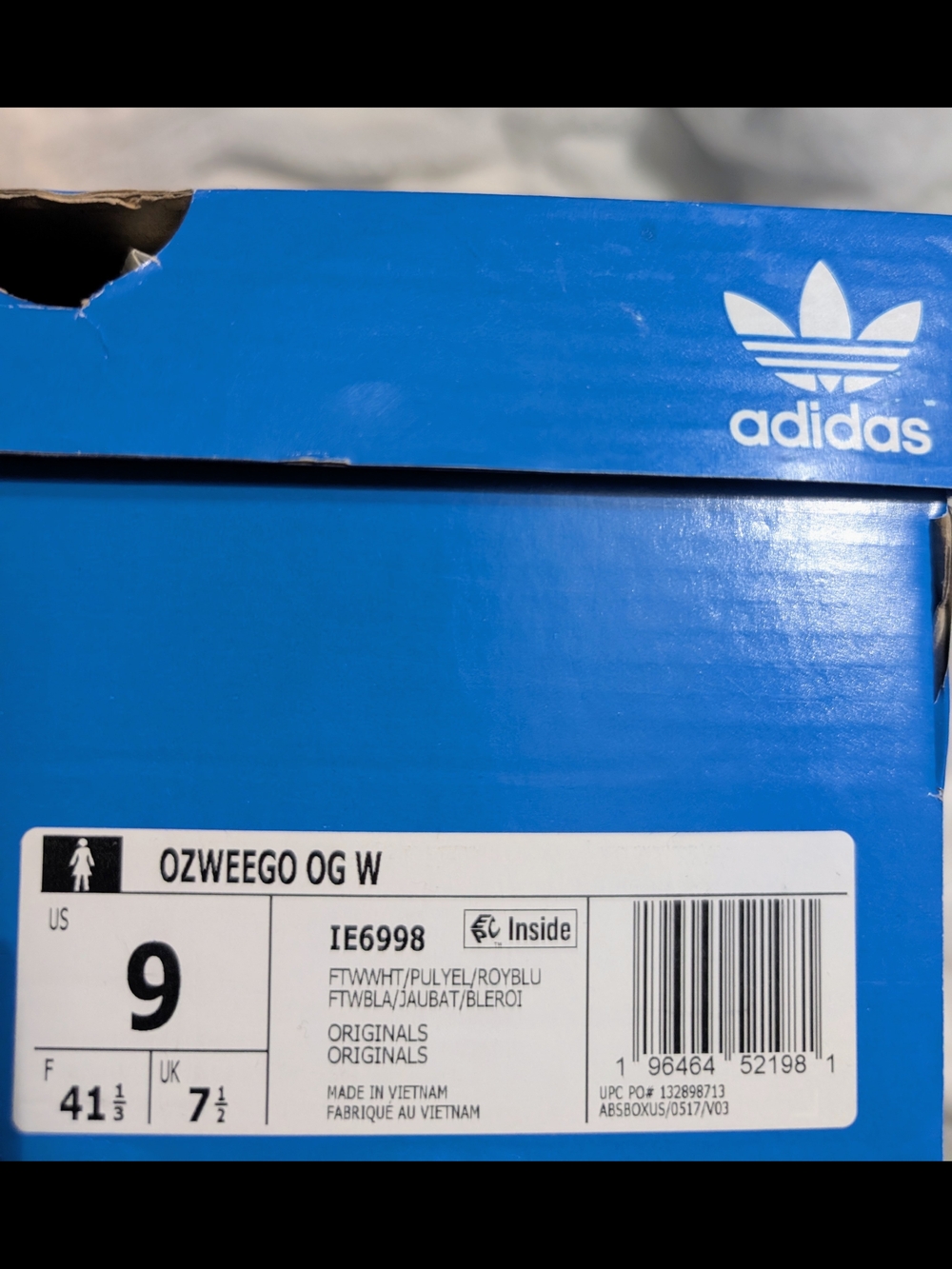 adidas Ozweego OG W White Blue Yellow Women's Athletic Sneakers - Picture 5 of 7